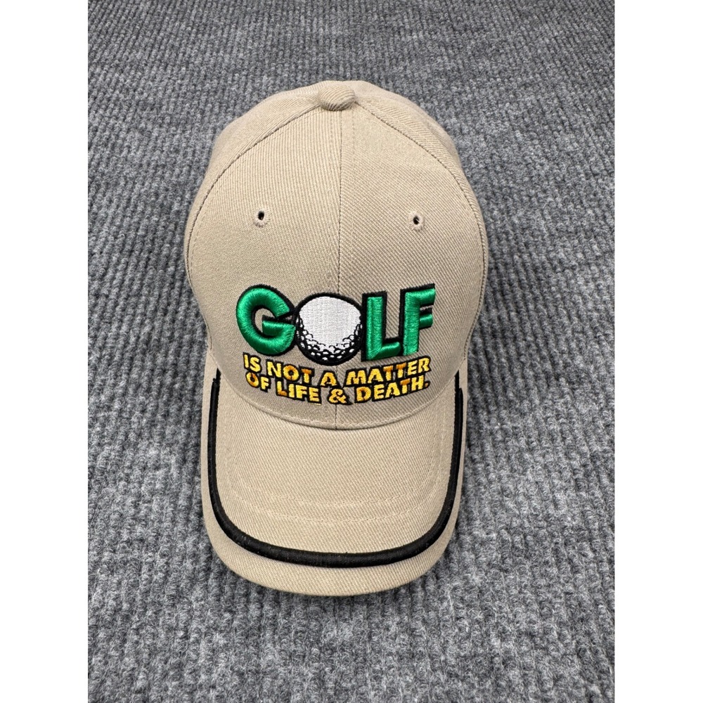 Vintage Santo Cap "Golf Is Not A Matter Of Life & Death" Tan Baseball Hat OSFM